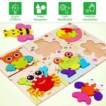 Wooden Montessori Puzzles for Toddlers Kids: Toddler Puzzles for 1-3 Montessori Toys for 1 2 3 Year Old Girls Boys Baby - Kids Puzzle Ages 2-4 Preschool Learning Educational Toy