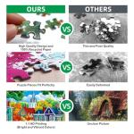 MINIWAN 500 Piece Jigsaw Puzzle for Adults - Country Garden with Cats & Sunflowers, 23x15 Inch Unique Art Puzzle with Shaped Pieces