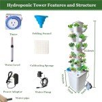 TOUTEK 30-Pot Hydroponic Growing Tower System