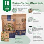 18 Herbal Tea Seeds Variety Pack for Gardening