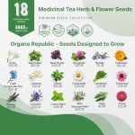 18 Herbal Tea Seeds Variety Pack for Gardening