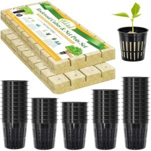 72PCS Rockwool Cubes & Net Cups Hydroponics Kit