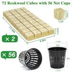 72PCS Rockwool Cubes & Net Cups Hydroponics Kit