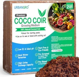 UrbanGro Coco Coir Brick - 10 LBS Expands to 2 Cu Ft