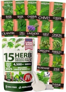 15 Heirloom Culinary Herb Seeds for Gardening