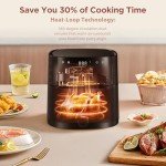 HAIMEEC Air Fryer 8-in-1 with 4.2 Qt Capacity and Easy View Windows, Max 400F, 95% Less Oil, 100+ Recipes, Shake Reminder, Nonstick Basket for Roast, Bake, Dehydrate, Reheat, Broil-CE01