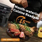 HAIMEEC Air Fryer 8-in-1 with 4.2 Qt Capacity and Easy View Windows, Max 400F, 95% Less Oil, 100+ Recipes, Shake Reminder, Nonstick Basket for Roast, Bake, Dehydrate, Reheat, Broil-CE01