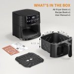 HAIMEEC Air Fryer 8-in-1 with 4.2 Qt Capacity and Easy View Windows, Max 400F, 95% Less Oil, 100+ Recipes, Shake Reminder, Nonstick Basket for Roast, Bake, Dehydrate, Reheat, Broil-CE01