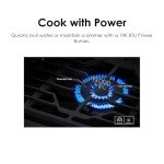 SAMSUNG 36" Built In Smart Gas Cooktop with Illuminated Knobs, 5 Burners, Black Stainless Steel, NA36N6555TG/AA