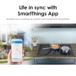 SAMSUNG 36" Built In Smart Gas Cooktop with Illuminated Knobs, 5 Burners, Black Stainless Steel, NA36N6555TG/AA