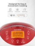 CUCKOO Micom Rice Cooker 6 Cup Uncooked / 12 Cup Cooked, Fuzzy Logic Electric Rice Cooker Small, Sticky Rice Maker with 12 Menu Modes, Nonstick Small Rice Cooker & Steamer, White / Red (CR-0655F)