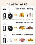 SANGCON 5 in 1 Blender and Food Processor Combo for Kitchen, Small Electric Food Chopper for Meat and Vegetable, 350W High Speed Blenders with 2 Speeds and Pulse for Smoothies and Shakes