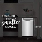 FRIGIDAIRE 18 in. ADA Compact Front Control Dishwasher in Stainless Steel with Dual Spray Arms, 52 dBA, includes room-of-choice delivery