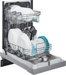 FRIGIDAIRE 18 in. ADA Compact Front Control Dishwasher in Stainless Steel with Dual Spray Arms, 52 dBA, includes room-of-choice delivery
