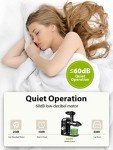 Aeitto Juicer Machines, Cold Press Juicer with Soft & Hard Modes, Quiet Motor, Reverse Function, Juicer Machines Vegetable and Fruit, Juice Extractor, High Juice Yield, Easy to Clean with Brush, Black