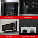 Galanz GLOMJA17S2B-10 Over-The-Range Microwave, Energy Saving/ECO Mode, 30-second Express Cooking, 9 Auto-cook Programs, 1000W/120Volts, 1.7 Cu.Ft, Stainless Steel