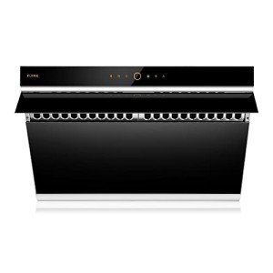 FOTILE JQG7505 30” Under-Cabinet or Wall-Mount Range Hood | Dual DC-Motor | Slant Vent Design | Hands Free On and Off | Touchscreen with 4 Speed Level | Modern Kitchen Onyx Black Glass