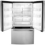GE GNE27JYMFS 36" French Door Refrigerator with 27 cu. ft. Total Capacity Energy Star LED Lighting Internal Water Dispenser Spill-Proof Shelves in Fingerprint Resistant Stainless Steel