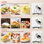 SAMSAIMO 3-IN-1 Electric Stand Mixer, 660W 10-Speed With Pulse Button, Attachments include 6.5QT Bowl, Dough Hook, Beater, Whisk for Most Home Cooks, Almond Cream