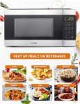 Commercial CHEF Countertop Microwave, 1.1 Cubic Feet, Black With Stainless Steel Trim