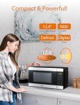 Commercial CHEF Countertop Microwave, 1.1 Cubic Feet, Black With Stainless Steel Trim