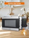 Commercial CHEF Countertop Microwave, 1.1 Cubic Feet, Black With Stainless Steel Trim