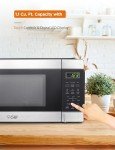 Commercial CHEF Countertop Microwave, 1.1 Cubic Feet, Black With Stainless Steel Trim