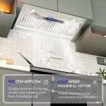 EKON NAB02-30" 900CFM Range Hood Insert, Ducted/Ductless Built-in Range Hoods with Remote/4 Speeds Touch Control LCD Display,2pcs Baffle Filters,Adjustable Leds Lights for Over Kitchen Stove