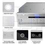 EKON NAB02-30" 900CFM Range Hood Insert, Ducted/Ductless Built-in Range Hoods with Remote/4 Speeds Touch Control LCD Display,2pcs Baffle Filters,Adjustable Leds Lights for Over Kitchen Stove