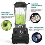 OMMO Blender 1800W, Professional High Speed Countertop Blender with Durable Stainless Steel Blades, 60oz BPA Free Blender for Shakes and Smoothies, Nuts, Ice and Fruits, Dishwasher Safe