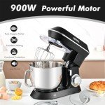 Kitchen in the box Stand Mixer, 900W 7.5QT Kitchen Electric Mixer, 6-Speed Tilt-Head Food Mixer for Baking with Dough Hook,Wire Whip,Beater (Black)
