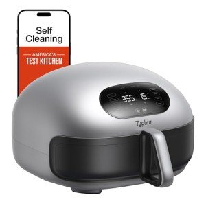 Typhur Dome 2 Air Fryer, Extra Large Airfryer with Superior Airflow, Self-cleaning Smart Digital Fryer with PFAS free Basket for Quick Easy Meals, Up to 32 Chicken Wings Capacity [New Version]