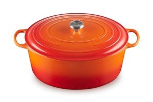Le Creuset Enameled Cast Iron Signature Oval Dutch Oven, 15.5 qt., Flame