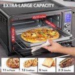 TOSHIBA AC25CEW-BS Large 6-Slice Convection Toaster Oven Countertop, 10-In-One with Toast, Pizza and Rotisserie, 1500W, Black Stainless Steel, Includes 6 Accessories
