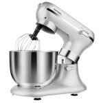 Aifeel Stand Mixer, Mixers Kitchen Electric Stand Mixer with 7.5QT+5.5QT Two Stainless Steel Bowls, Tilt-Head Electric Kitchen Mixer with Dough Hook,Egg Whisk,Flat Beater,Splash Guard (Silver)