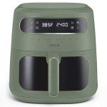 CRUX x Marshmello 8.0 QT Digital Air Fryer with TurboCrisp Technology, Touch Screen Temperature Control, Timer and Auto Shut-off, Fully Programmable, Silicone Liner Included, Olive