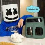 CRUX x Marshmello 8.0 QT Digital Air Fryer with TurboCrisp Technology, Touch Screen Temperature Control, Timer and Auto Shut-off, Fully Programmable, Silicone Liner Included, Olive