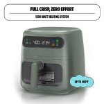 CRUX x Marshmello 8.0 QT Digital Air Fryer with TurboCrisp Technology, Touch Screen Temperature Control, Timer and Auto Shut-off, Fully Programmable, Silicone Liner Included, Olive