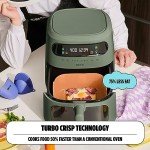 CRUX x Marshmello 8.0 QT Digital Air Fryer with TurboCrisp Technology, Touch Screen Temperature Control, Timer and Auto Shut-off, Fully Programmable, Silicone Liner Included, Olive