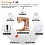 Mini Angel Stand Mixer,10-Speed 5QT Kitchen Electric Mixer,Tilt-Head Food Mixer with Dough Hook, Wire Whisk, Flat Beater, Stainless Steel Bowl (Champagne)