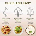 Electric Stand Mixer with 6.5 Quart Bowl, Household Food Mixer 10+p Speeds 660W, Kitchen Tilt-Head Bread Dough and Cake Mixers with Dough Hook, Whisk, Beater, Splash Guard and Egg Separator (Red)