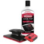 Weiman Cooktop and Stove Top Cleaner Kit - Glass Cook Top Cleaner and Polish 10 oz. Scrubbing Pad, Cleaning Tool, Razor, Scraper
