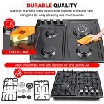 FORIMO Gas Cooktop 22Inch，Built in Gas Cooktop 4 Burners Stainless Steel Stove with NG/LPG Conversion Kit Thermocouple Protection and Easy to Clean