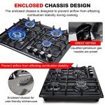 FORIMO Gas Cooktop 22Inch，Built in Gas Cooktop 4 Burners Stainless Steel Stove with NG/LPG Conversion Kit Thermocouple Protection and Easy to Clean