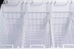 Duura Commercial Mobile Ice Cream Display Chest Freezer Sub Zero Temp Curved Glass Top Frost Free Lid with 3 Wire Baskets, 31.5 Inch Wide 4.87 Cubic Feet, White