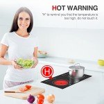 Electric Cooktop 24 Inch,Electric Stove 2 Burners 110V Built-in and Countertop Plug in 2400w,LED Touch Screen,9 Heating 9 Temperature,Overheat Protection,Kids Lock & Timer,Suitable for all Pans