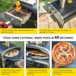 Outdoor Pizza Oven aidpiza 12" Wood Pellet Pizza Ovens With Rotatable Round Pizza Stone Portable Wood Fired with Built-in Thermometer Pizza Stove for Outside Backyard Camping Picnics deep