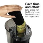 Hamilton Beach Juicer Machine, Big Mouth Large 3” Feed Chute for Whole Fruits and Vegetables, Easy to Clean, Centrifugal Extractor, BPA Free, 800W Motor, Silver