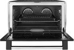 KitchenAid KCO255BM Dual Convection Countertop Toaster Oven, 12 preset cooking functions to roast, bake, fry meals, desserts, grill rack, baking pan, Digital display, non-stick interior, Matte Black (RENEWED)