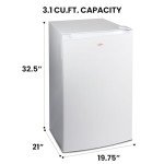 Koolatron Upright Deep freezer – 3 Wire Baskets, Garage Ready, Meat Storage, Manual Defrost, Space Saving, Congelador For Home, Apartment, Basement, Dorm, Room, 3.1 Cubic Feet Capacity White
